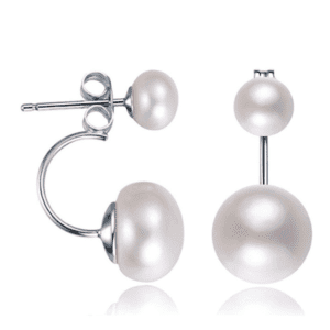 double pearl drop earrings