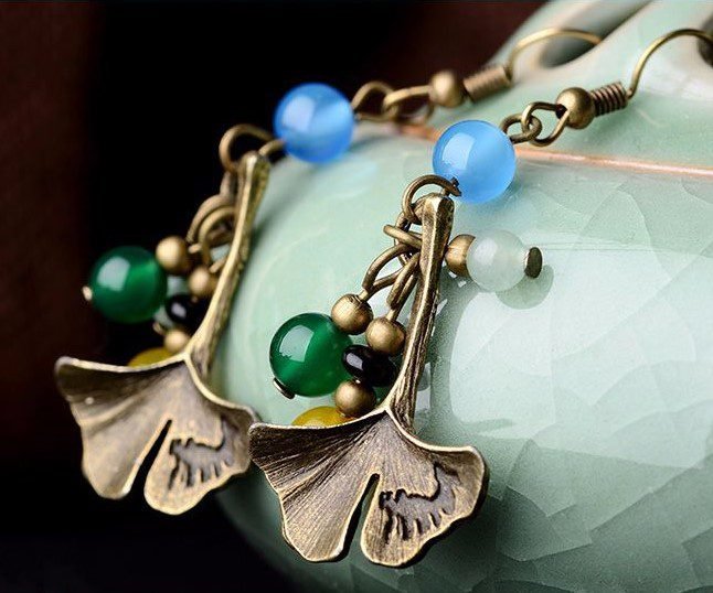 two Bluebell Copper Earrings